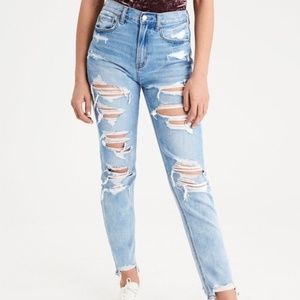 American Eagle ripped mom jeans